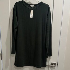 Francesca's Collections Dark Green/Olive Ribbed Dress